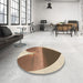 Round Patterned Saddle Brown Rug in a Office, pat1851brn