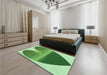 Patterned Pastel Green Rug in a Bedroom, pat1851grn