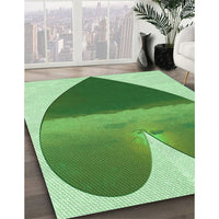 Patterned Pastel Green Rug, pat1851grn