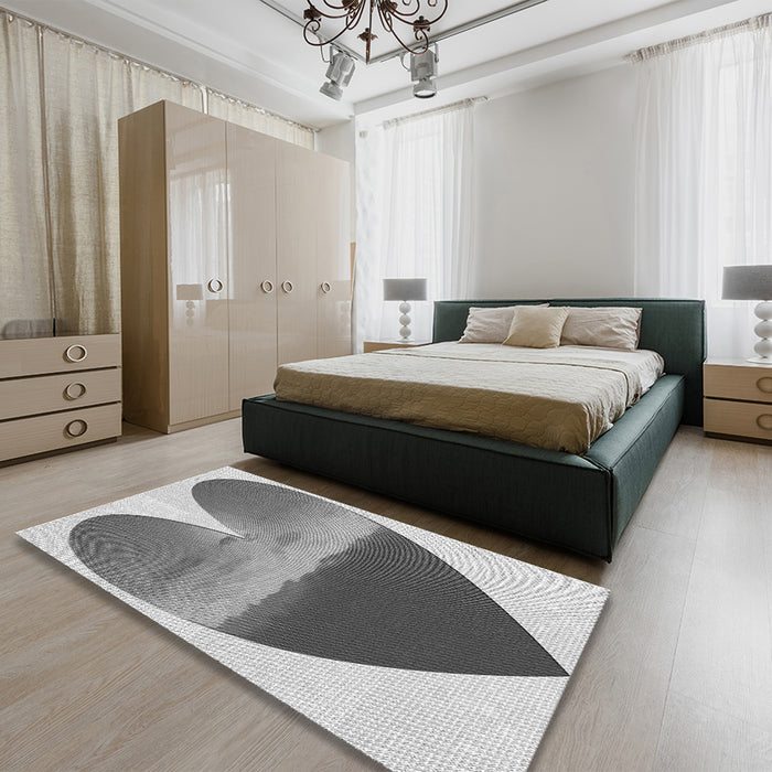 Patterned Ash Gray Rug in a Bedroom, pat1851gry