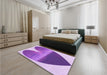 Patterned Blue Violet Purple Rug in a Bedroom, pat1851pur