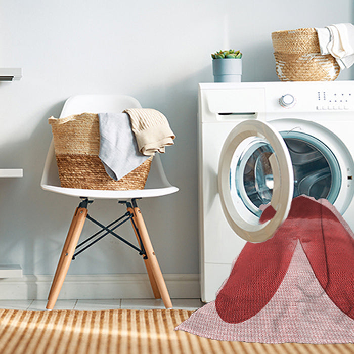 Machine Washable Transitional Pastel Pink Rug in a Washing Machine, wshpat1851rd