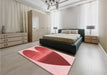 Round Machine Washable Transitional Pastel Pink Rug in a Office, wshpat1851rd