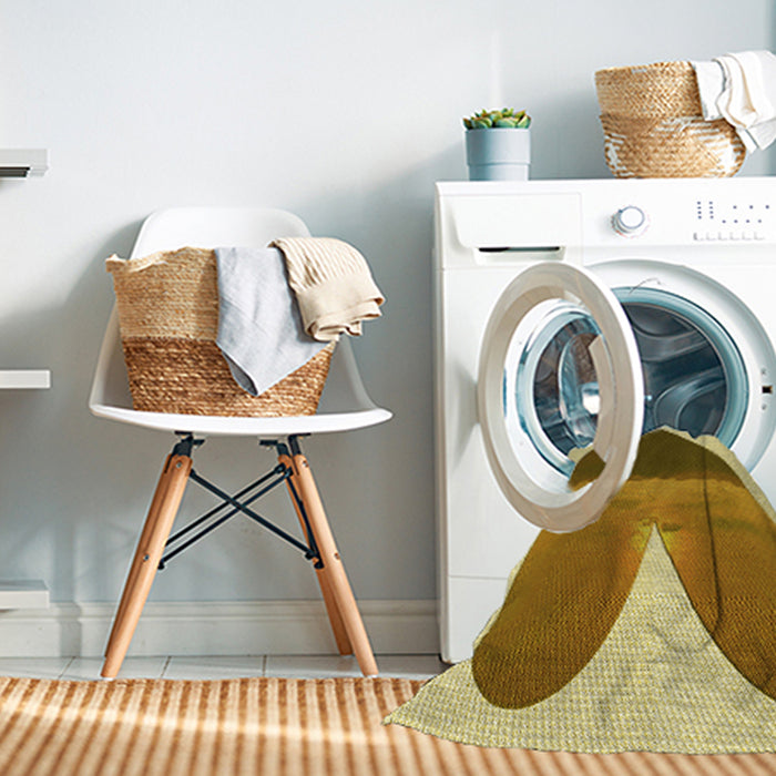 Machine Washable Transitional Dark Bisque Brown Rug in a Washing Machine, wshpat1851yw