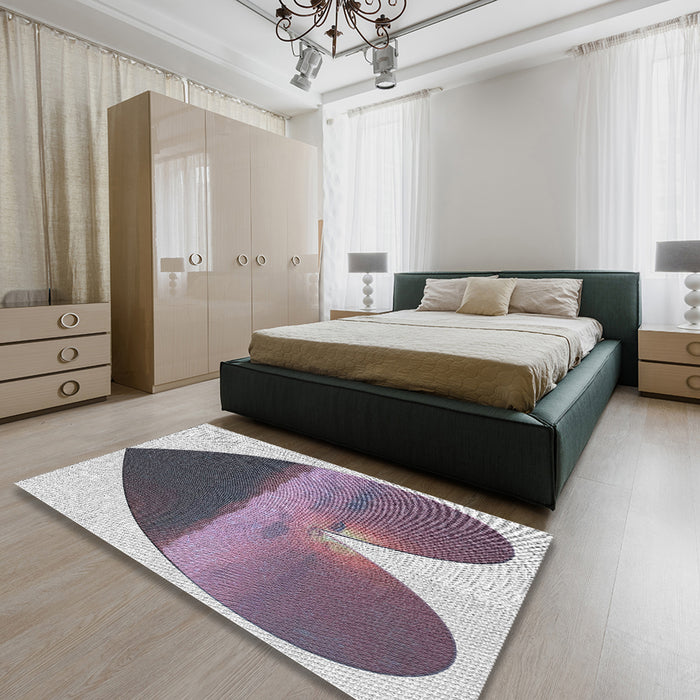 Machine Washable Transitional Purple Rug in a Bedroom, wshpat1851