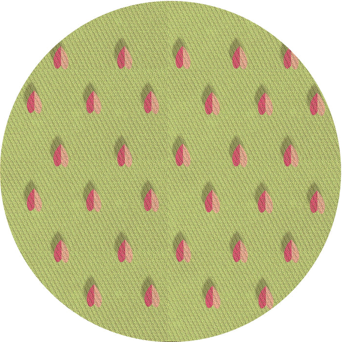 Square Patterned Green Rug, pat1852brn