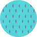 Square Patterned Bright Turquoise Blue Rug, pat1852lblu