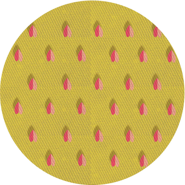 Square Patterned Orange Gold Rug, pat1852org