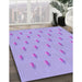 Machine Washable Transitional Purple Mimosa Purple Rug in a Family Room, wshpat1852pur