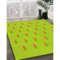 Patterned Pistachio Green Rug, pat1852yw