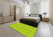 Patterned Pistachio Green Rug in a Bedroom, pat1852yw