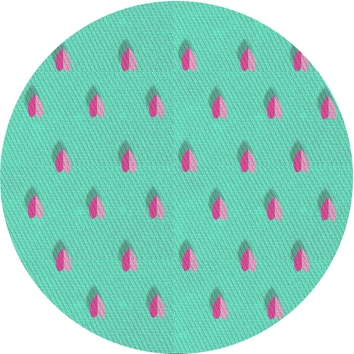 Sideview of Patterned Mint Green Novelty Rug, pat1852