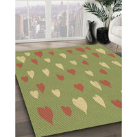 Patterned Green Rug, pat1853brn