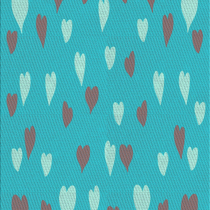 Patterned Bright Cyan Blue Rug, pat1853lblu