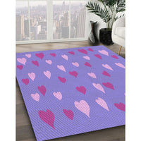 Patterned Purple Plum Purple Rug, pat1853pur