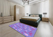 Patterned Purple Plum Purple Rug in a Bedroom, pat1853pur