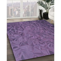 Patterned Medium Purple Rug, pat1854blu