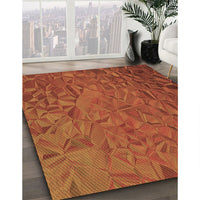 Patterned Neon Orange Rug, pat1854brn