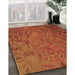 Machine Washable Transitional Neon Orange Rug in a Family Room, wshpat1854brn