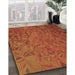 Patterned Neon Orange Rug in Family Room, pat1854brn