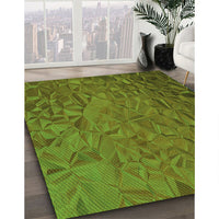 Patterned Antique Bronze Green Rug, pat1854grn