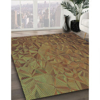 Patterned Saddle Brown Rug, pat1854lblu