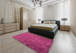 Patterned Neon Pink Rug in a Bedroom, pat1854pur