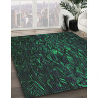 Patterned Charcoal Black Rug, pat1855grn