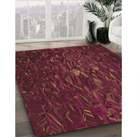 Patterned Fire Brick Red Rug, pat1855org