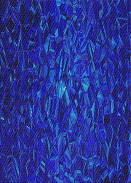 Patterned Ocean Blue Novelty Rug, pat1855