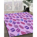 Machine Washable Transitional Pastel Purple Pink Rug in a Family Room, wshpat1856pur