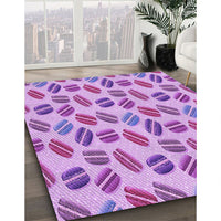 Patterned Pastel Purple Pink Rug, pat1856pur