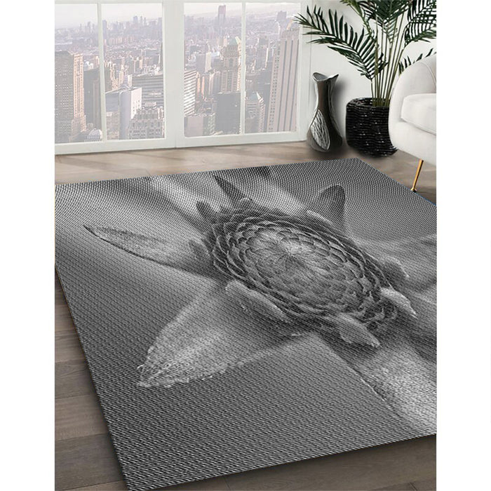 Patterned Gunmetal Gray Rug in Family Room, pat1857gry