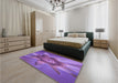 Patterned Purple Rug in a Bedroom, pat1857pur
