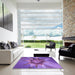 Machine Washable Transitional Purple Rug in a Kitchen, wshpat1857pur