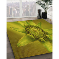 Patterned Olive Green Rug, pat1857yw
