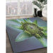 Machine Washable Transitional Dark Sea Green Rug in a Family Room, wshpat1857