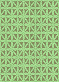 Machine Washable Transitional Green Rug, wshpat1858grn