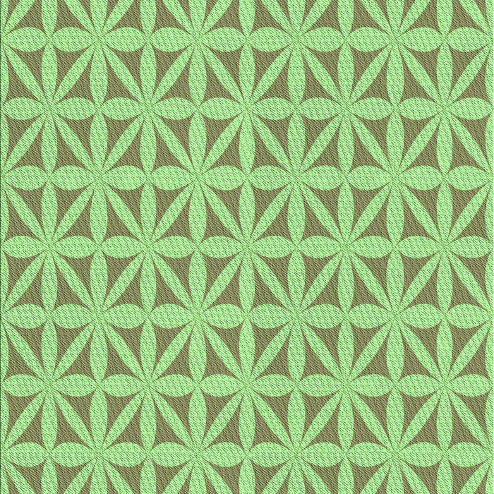 Machine Washable Transitional Green Rug, wshpat1858grn