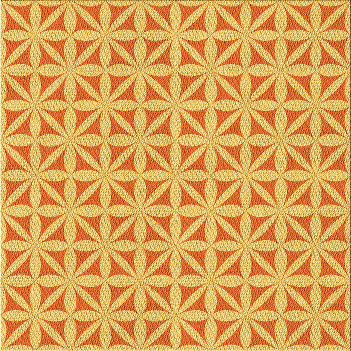 Round Patterned Neon Orange Rug, pat1858yw