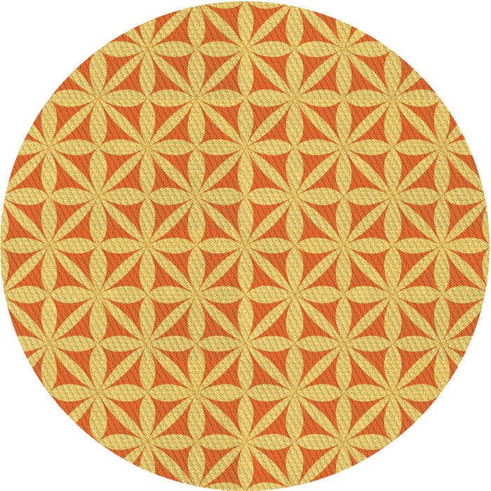 Square Patterned Neon Orange Rug, pat1858yw