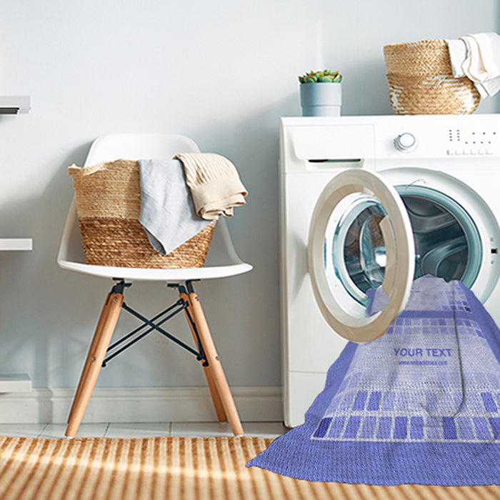 Machine Washable Transitional Light Slate Blue Rug in a Washing Machine, wshpat1859blu