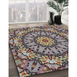 Machine Washable Transitional Bakers Brown Rug in a Family Room, wshpat185