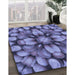 Patterned Purple Mimosa Purple Rug in Family Room, pat186blu
