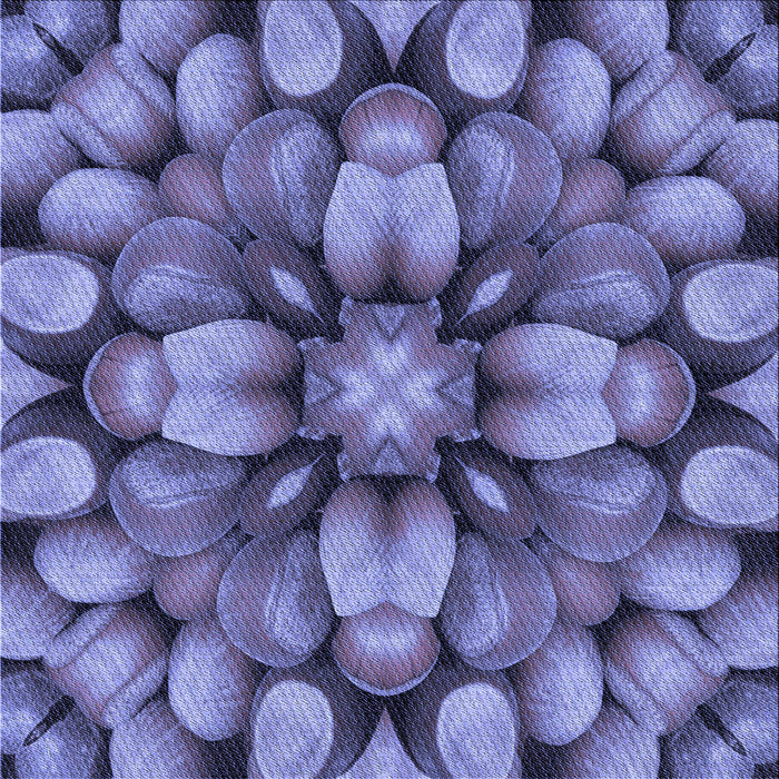 Round Patterned Purple Mimosa Purple Rug, pat186blu