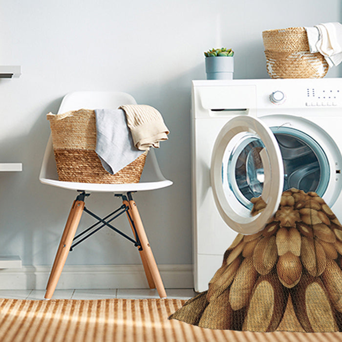 Machine Washable Transitional Saddle Brown Rug in a Washing Machine, wshpat186brn