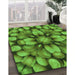 Machine Washable Transitional Green Rug in a Family Room, wshpat186grn