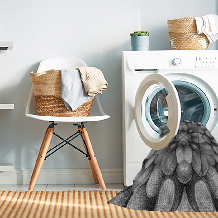 Machine Washable Transitional Black Rug in a Washing Machine, wshpat186gry