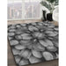 Patterned Black Rug in Family Room, pat186gry