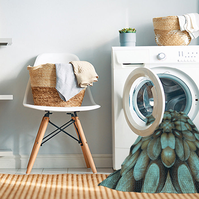 Machine Washable Transitional Western Charcoal Gray Rug in a Washing Machine, wshpat186lblu